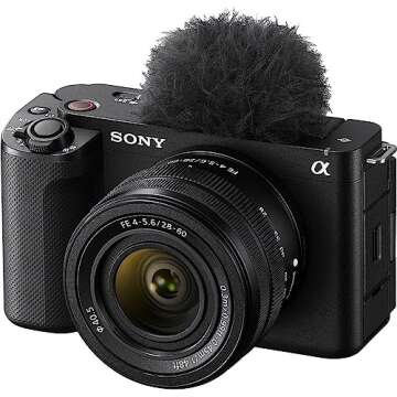 Sony Alpha ZV-E1 Full-Frame Vlog Mirrorless Lens Camera with 28-60mm Lens - Black (ILCZVE1L/B) + 64GB Memory Card + Filter Kit + Bag + NP-FZ100 Compatible Battery + External Charger + More (Renewed)