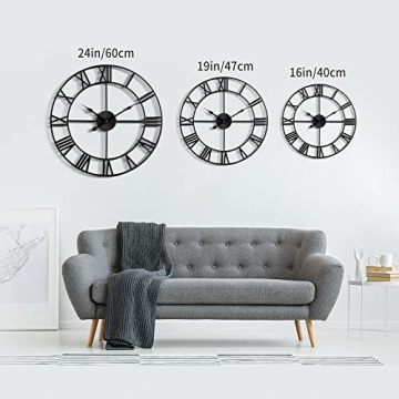 LEIKE Silent Non-Ticking Wall Clock - 16-Inch