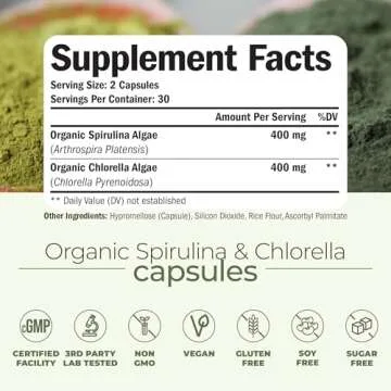 Organic Spirulina and Chlorella Capsules for Immune Support