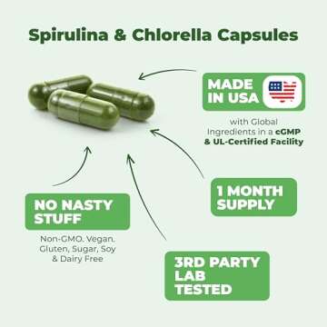 Organic Spirulina and Chlorella Capsules for Immune Support