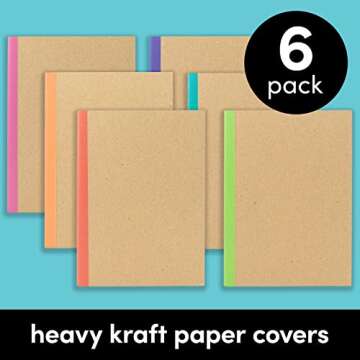PAPERAGE 6-Pack Composition Notebooks - Compact & Colorful