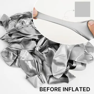PartyWoo Metallic Silver Balloons - 155 pcs for Any Event