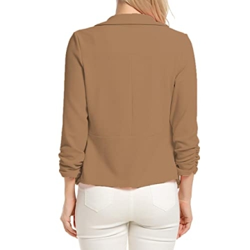 Plus Size Clothing for Women Boyfriend Blazers for Women Ladies Spring Blazers (Khaki, XXL)