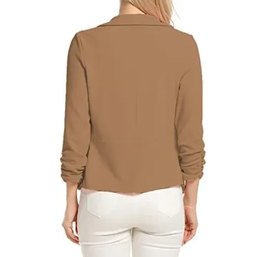Plus Size Clothing for Women Boyfriend Blazers for Women Ladies Spring Blazers (Khaki, XXL)
