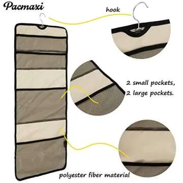 PACMAXI Double Sided Gift Wrap Organizer Storage With Multiple Pocket, Hanging Gift Wrapping Paper Organizer Containers Rolls Storage Bag