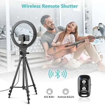 Sensyne 14'' Ring Light with 50'' Extendable Tripod Stand, LED Circle Lights with Phone Holder for Live Stream/Makeup/YouTube Video/TikTok, Compatible with All Smartphones