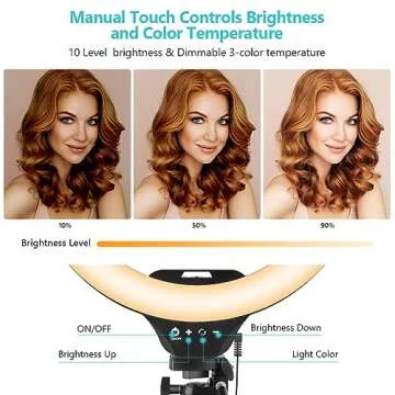 Sensyne 14'' Ring Light with 50'' Extendable Tripod Stand, LED Circle Lights with Phone Holder for Live Stream/Makeup/YouTube Video/TikTok, Compatible with All Smartphones