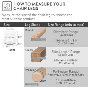 Aneaseit Chair Leg Floor Protectors - 16 pcs Clear - Felt Bottom Silicone Pads for Hardwood Floors & Furniture Feet - Rubber Caps for Chairs - Large