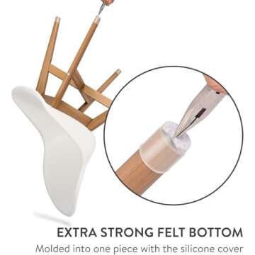 Aneaseit Chair Leg Floor Protectors - 16 pcs Clear - Felt Bottom Silicone Pads for Hardwood Floors & Furniture Feet - Rubber Caps for Chairs - Large