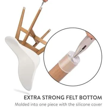 Aneaseit Chair Leg Floor Protectors - 16 pcs Clear - Felt Bottom Silicone Pads for Hardwood Floors & Furniture Feet - Rubber Caps for Chairs - Large