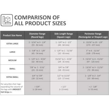 Aneaseit Chair Leg Floor Protectors - 16 pcs Clear - Felt Bottom Silicone Pads for Hardwood Floors & Furniture Feet - Rubber Caps for Chairs - Large