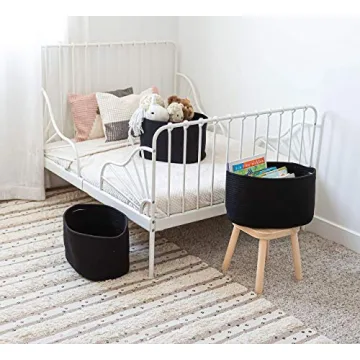 Stylish OrganiHaus Black Storage Baskets Set of 3