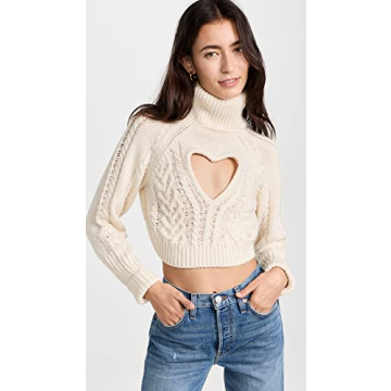 For Love & Lemons Vera Cropped Cutout Sweater - Stylish & Cozy