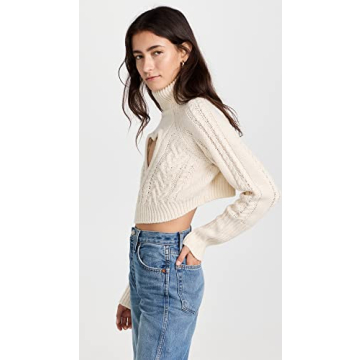 For Love & Lemons Vera Cropped Cutout Sweater - Stylish & Cozy