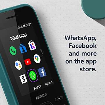 Nokia 6300 4G | Unlocked | Dual SIM | WiFi Hotspot | Social Apps | Google Maps and Assistant | Cyan ...