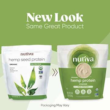 Nutiva Organic Cold-Pressed Raw Hemp Seed Protein Powder, Peak Protein, 3 Pound, USDA Organic, Non-G...