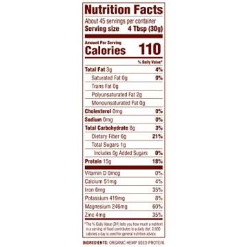 Nutiva Organic Cold-Pressed Raw Hemp Seed Protein Powder, Peak Protein, 3 Pound, USDA Organic, Non-GMO, Whole 30 Approved, Vegan, Gluten-Free & Keto, Plant Protein with Essential Amino Acids