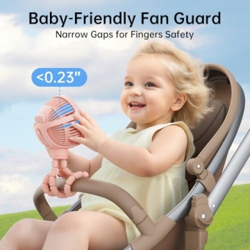 GUSGU Stroller Fan for Babies, Rechargeable & Portable