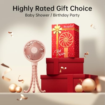 GUSGU Stroller Fan for Babies, Rechargeable & Portable