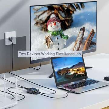 LIEZHUA Gigabit Ethernet Splitter - 1 to 2 Network Adapter 1000Mbps