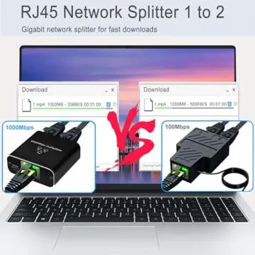 LIEZHUA Gigabit Ethernet Splitter 1 to 2 for Dual Devices