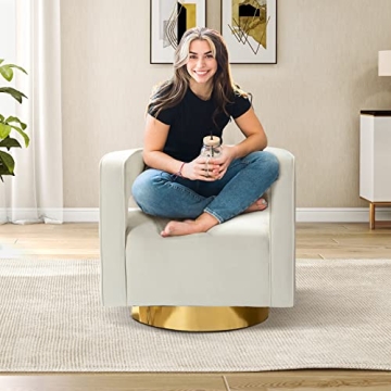 Elegant Swivel Velvet Barrel Chair for Any Space