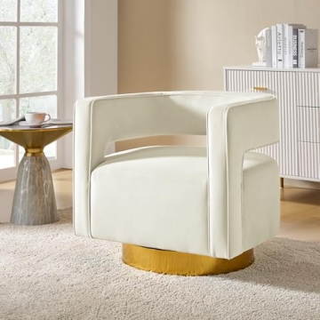 Elegant Swivel Velvet Barrel Chair for Any Space