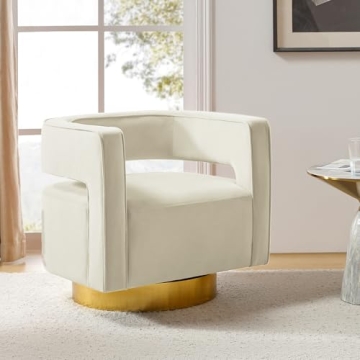 Elegant Swivel Velvet Barrel Chair for Any Space
