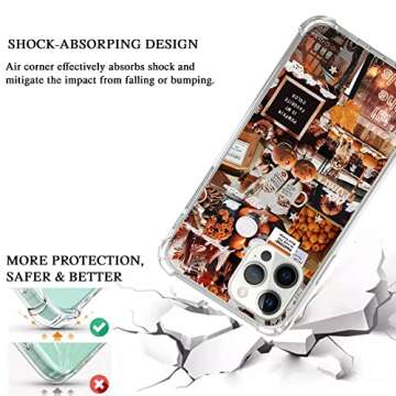 Autumn Case Halloween Pumpkin Case for iPhone 12 Pro Max, Aesthetic Fall Case for iPhone 12 Pro Max for Women Men, Unique Trendy Design TPU Bumper Protective Cover Case