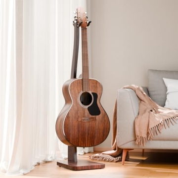 Premium Solid Wood Guitar Stand for Acoustic, Electric, and Bass Guitars - Handcrafted Elegance in A...