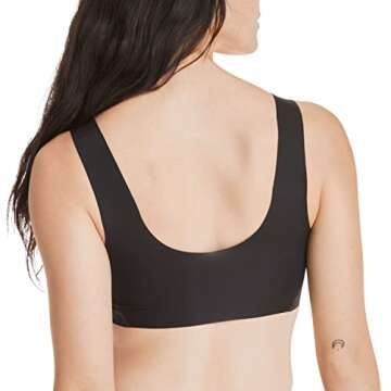 Hanes womens Invisible Embrace Comfortflex Fit Wirefree Mhg561 T Shirt Bra, Black, Medium US