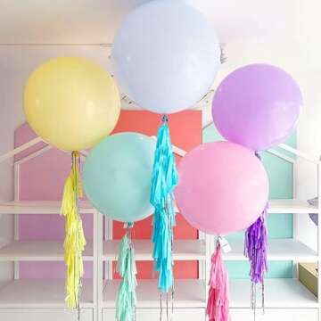 24Pcs Pastel Balloons 18 inch Large Pastel Balloons Big Round Pastel Jumbo Latex Balloons for Easter...
