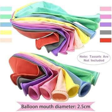 24Pcs Pastel Balloons 18 inch Large Pastel Balloons Big Round Pastel Jumbo Latex Balloons for Easter Birthday Wedding Baby Shower Decorations, Tassels Not Included