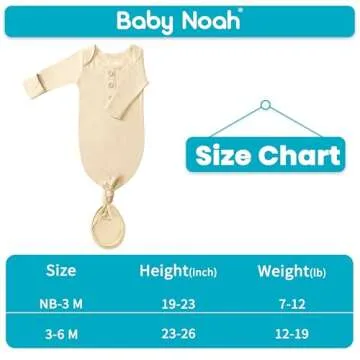 Newborn Baby Knotted Gown, Super Soft Silky Infant Sleeper, Baby Girl Sleep Gown with Mittens, Bow, Clip and Hat Set