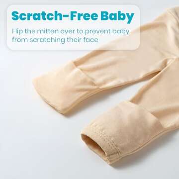 Newborn Baby Knotted Gown, Super Soft Silky Infant Sleeper, Baby Girl Sleep Gown with Mittens, Bow, Clip and Hat Set