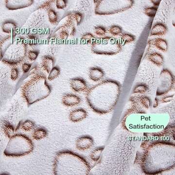 Stuffed Premium Soft Dog Blanket, Brown Flannel Fleece Blanket for Small Medium Dogs, Pet Puppy Blan...