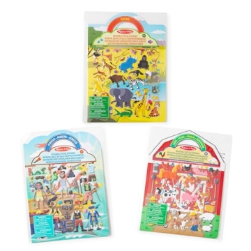 Melissa Doug Reusable Puffy Sticker Play Sets Safari Pirate Farm