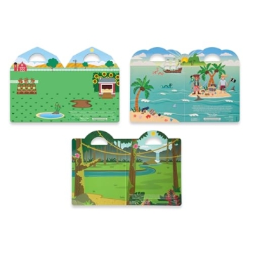 Melissa Doug Reusable Puffy Sticker Play Sets Safari Pirate Farm