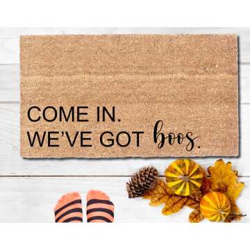 COCO MATS 'N MORE Cute Ghost Decor - Halloween Outdoor Mat for Clean Floors