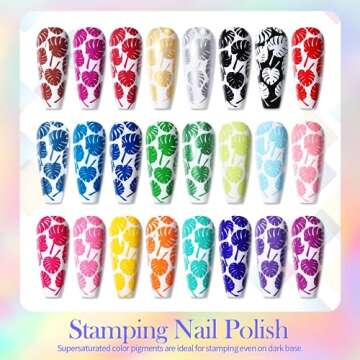 Born Pretty Nail Art Stamping Polish Halloween Nail Polish Set Manicure Print Nail Polish for Stamping Plates 24 Colors Bulk Nail Polish Set Gift Collection