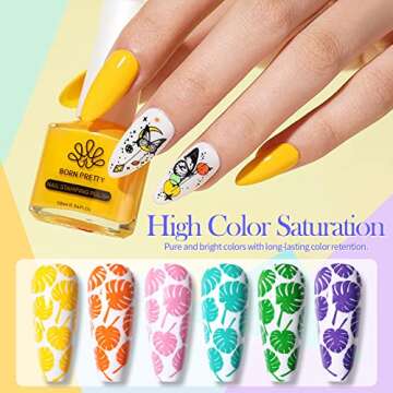 Born Pretty Nail Art Stamping Polish Halloween Nail Polish Set Manicure Print Nail Polish for Stamping Plates 24 Colors Bulk Nail Polish Set Gift Collection