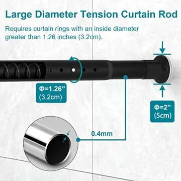 Oxdigi Adjustable Tension Curtain Rod - No Drilling Needed