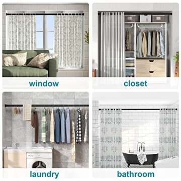 Oxdigi Adjustable Tension Curtain Rod - No Drilling Needed