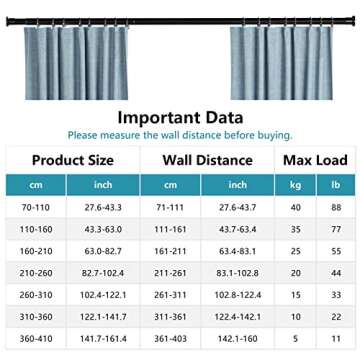 Oxdigi Adjustable Tension Curtain Rod - No Drilling Needed