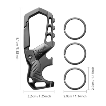 Kivssi Heavy Duty Metal Keychains with Carabiner