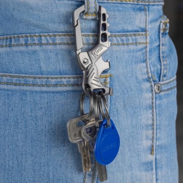 Kivssi Heavy Duty Metal Keychains with Carabiner