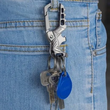 Kivssi Heavy Duty Metal Keychains with Carabiner
