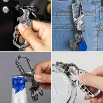 Kivssi Heavy Duty Metal Keychains with Carabiner