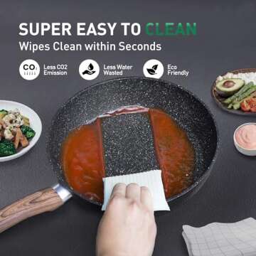 MAISON ARTS Pots and Pans Set Non Stick, 15 Pcs Non-Toxic Hammered Kitchen Cookware Sets, Black Granite Cooking Pot and Pan for Induction, Stovetop