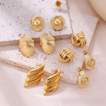 XIXINI Trendy 14K Gold Plated Earrings for Women